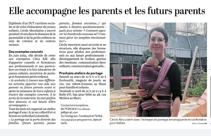 porter bébé, Le Mans